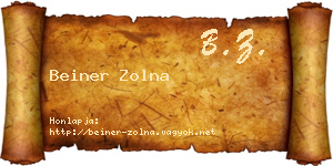 Beiner Zolna névjegykártya